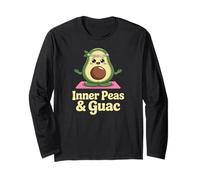 Humor de yoga y comida, diversión linda de meditación de aguacate kawaii Manga Larga