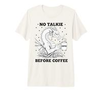 Humor del dragón dormilón No Talkie Antes del café Camiseta Premium