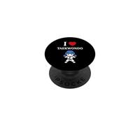 Humor Deporte Sencillo Artes marcial i Love Taekwondo PopSockets PopGrip Adhesivo