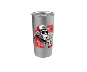 Humor divertido, «Ánimo, que esto va a peor», sarcasmo Vaso térmico de acero inoxidable de doble pared