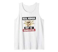 Humor Divertido Anti IA generado por Humanos Reales no generados por IA Camiseta sin Mangas