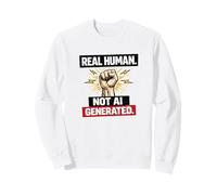 Humor Divertido Anti IA generado por Humanos Reales no generados por IA Sudadera