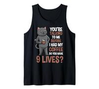 Humor divertido con cita matutina de Cat Coffee Warning Camiseta sin Mangas