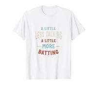 Humor Divertido de bateador de críquet Un Poco Menos Hablando, Camiseta gráfica económica, Hombre, Blanco, L