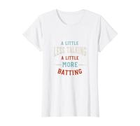 Humor Divertido de bateador de críquet Un Poco Menos Hablando, Camiseta gráfica económica, Mujer, Blanco, M