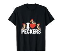 Humor Divertido de pájaro Carpintero I Love Peckers Camiseta gráfica económica, Hombre, Negro, L