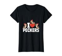 Humor Divertido de pájaro Carpintero I Love Peckers Camiseta gráfica económica, Mujer, Negro, S