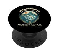 Humor divertido de pesca submarina para Spearos, como pescado en un barril PopSockets PopGrip Adhesivo