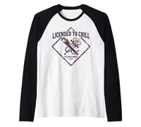 Humor Divertido de refrigeración para técnico HVAC con Licencia To Chill Camiseta Manga Raglan