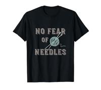 Humor Divertido para Hacer Punto, punzón de Aguja para Tejer, tejedor Camiseta gráfica económica, Hombre, Negro, S