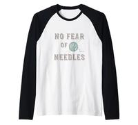 Humor Divertido para Hacer Punto, punzón de Aguja para Tejer, tejedor Camiseta Manga Raglan