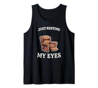 Humor Divertido para Hombre papá Abuelo Simplemente descansando mis Ojos Camiseta sin Mangas