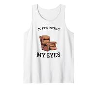 Humor Divertido para Hombre papá Abuelo Simplemente descansando mis Ojos Camiseta sin Mangas