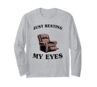 Humor Divertido para Hombre papá Abuelo Simplemente descansando mis Ojos Manga Larga