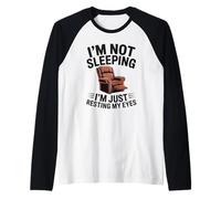 Humor Divertido para Hombres, papá, no duermo, Estoy descansando mis Ojos Camiseta Manga Raglan