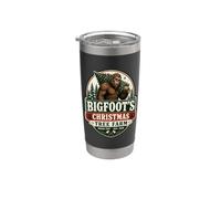 Humor divertido y vintage de Bigfoot's Christmas Tree Farm sobre Sasquatch Vaso térmico de acero inoxidable de doble pared