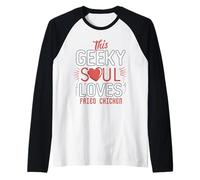 Humor friek Divertido Amante del Pollo Frito Nerd Food Obsesión Camiseta Manga Raglan
