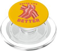 Humor gastronómico Kawaii de Bacon Life Better Cute PopSockets PopGrip para MagSafe