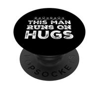 Humor Gracioso Texto Gente Divertida Divertido Este Hombre Corre en Abrazos PopSockets PopGrip Adhesivo