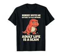 Humor gruñón Adulto Dinosaurio Vida es una estafa Camiseta