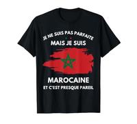 Humor Maroc je ne Suis Pas Parfaite Mais je Suis Marocaine Camiseta gráfica económica, Hombre, Negro, S