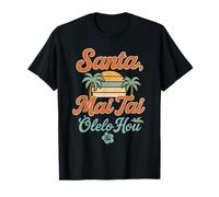Humor navideño Hawaiano Santa MAI Tai Fun Fun Vibes de Camiseta