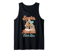 Humor navideño Hawaiano Santa MAI Tai Fun Fun Vibes de Camiseta sin Mangas