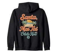 Humor navideño Hawaiano Santa MAI Tai Fun Fun Vibes de Sudadera con Capucha