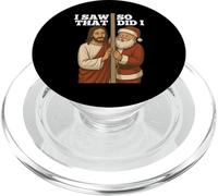 Humor navideño Jesús y Santa Vi eso, yo también PopSockets PopGrip para MagSafe