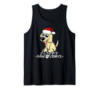 Humor navideño para Perros Golden Retriever de Happy Pawlidays Camiseta sin Mangas