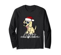 Humor navideño para Perros Golden Retriever de Happy Pawlidays Manga Larga