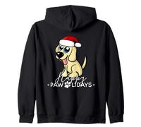 Humor navideño para Perros Golden Retriever de Happy Pawlidays Sudadera con Capucha