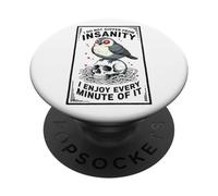 Humor Negro Locura Frase Sarcástica Pájaro Calavera PopSockets PopGrip Adhesivo