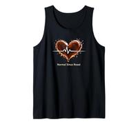Humor Normal del electrocardiograma del corazón del café Tostado sinusal Camiseta sin Mangas