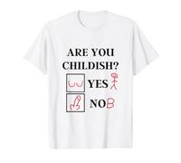 Humor Ofensivo - ¿Eres Infantil sí o no? - Cita Divertida Camiseta gráfica económica, Hombre, Blanco, L