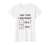 Humor Ofensivo - ¿Eres Infantil sí o no? - Cita Divertida Camiseta gráfica económica, Mujer, Blanco, M