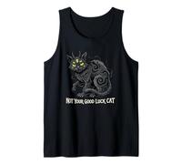 Humor Oscuro Gato Negro no es tu Buena Suerte Camiseta sin Mangas