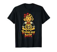 Humor Oscuro intentando mi Mejor Chica sarcástica cráneo Girasol Camiseta