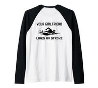 Humor para adultos A tu novia le gusta mi accidente cerebrovascular nadadores divertido Camiseta Manga Raglan