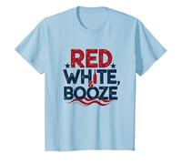 Humor patriótico Divertido de Beber Rojo y Blanco de EE. UU Camiseta, Niños, Azul Bebé, 3 años
