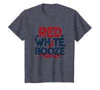 Humor patriótico Divertido de Beber Rojo y Blanco de EE. UU Camiseta, Niños, Azul Jaspeado, 3 años