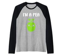 Humor Pea Simple Minimalist Vegetable I'm a pea Camiseta Manga Raglan