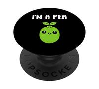Humor Pea Simple Minimalist Vegetable I'm a pea PopSockets PopGrip Adhesivo