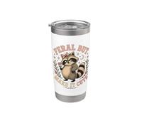 Humor salvaje pero hazlo lindo divertido mapache Vaso térmico de acero inoxidable de doble pared