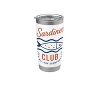 Humor Sardine Mediterranean Sea Ocean Fish club Sardines Vaso térmico de acero inoxidable de doble pared