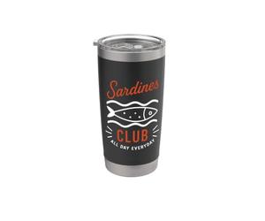 Humor Sardine Mediterranean Sea Ocean Fish club Sardines Vaso térmico de acero inoxidable de doble pared