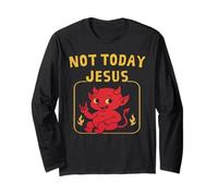Humor satánico, no Hoy Jesús Lindo Satánico Diablo Carton Manga Larga