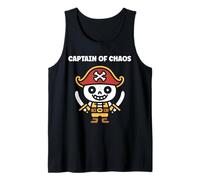 Humor skull pirates minimalist simple captain pirate Camiseta sin Mangas