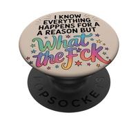 Humorístico Todo Sucede por Una Razón Diciendo WTF Gráfico PopSockets PopGrip Adhesivo