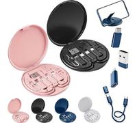 Humorous 9 in 1 Cable Case, 9 in 1 Cable Case, USB Adapter Multicharging Cable Case, Multi-Functional Compact Cable Card, 60w Fast Charge USB Type-C Micro Cable (2PCS-G)